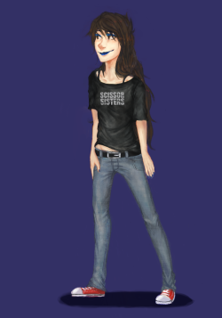 unistuck:  Liz here! Unistuck Vriska fanart by the LOVELY Holly. This pic is actually kind of a reference for how Vriska looks in Unistuck canon, she really hasn’t changed her appearance much since high school. Casual dress is just some T-Shirts and