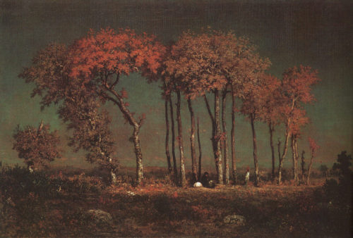 themetropolitanline: Théodore Rousseau - Under the Birches, Evening (1843)