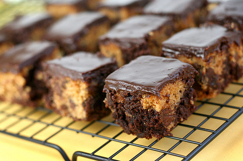 gastrogirl:  betty crocker’s chocolate chip cookie dough brownies. 