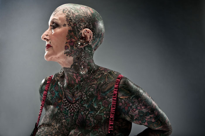 6. Isobel Varley, known as "The Most Tattooed Senior Woman", had 93% of her body covered in tattoos at the age of 75. - wide 8
