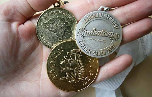 Medaljer: Ältasjön Runt, Kungsholmen Runt och Tolvanloppet