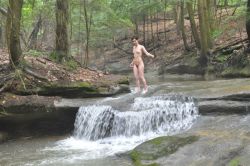 nudeforjoy:  A peaceful moment by a stream..naturally 