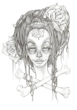 vans-andsummer-tans:  The tattoo I’m getting for my birthday  :)) I’m adding a few changes though; I’ll be taking out the cross bones changing up her neck a tad, and adding collar bones, cause i love collar bones adding more art to her face, but