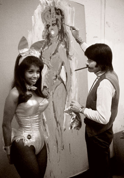 novocainelipstick:  LeRoy Neiman paints the 1970 Bunny of the Year, Gina Byrams. Courtesy of Playboy.   Classic beauty!