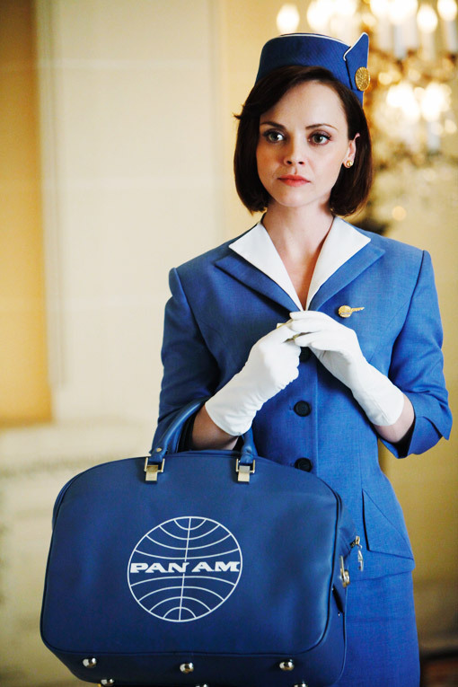 Here’s a first look at Christina Ricci as a glamorous stewardess in ABC’s new ‘60s-set drama Pan Am, premiering this fall. In the battle of the network Mad Men rip-offs, which show do you think sounds better—this, or NBC’s The Playboy Club?