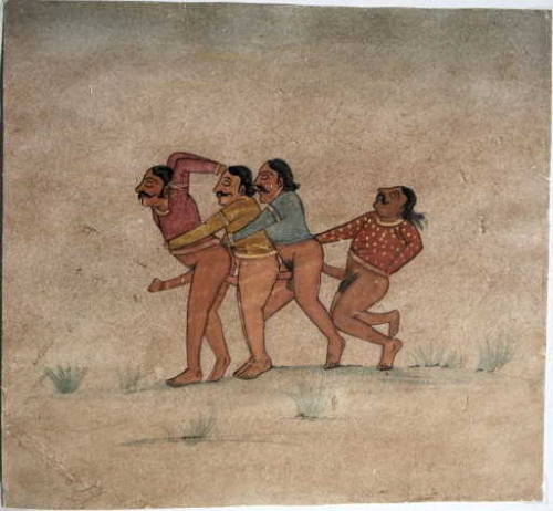 homocomix:  androphilia:  Erotic Homosexual Painting, India, Early 20th Century  ancient Indian Rail