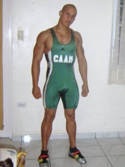 Posing in a singlet