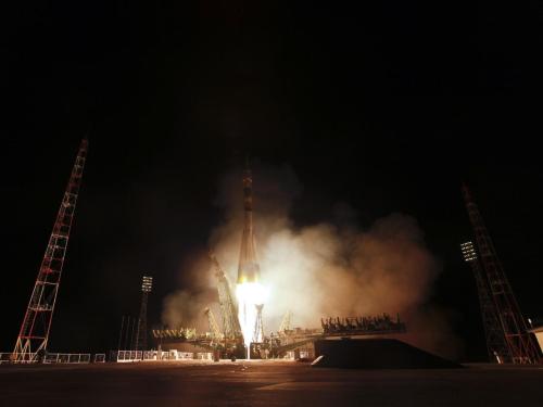 fuckyeahspaceexploration: Soyuz TMA-21 launched from the Baikonur Cosmodrome in Kazakhstan last mont