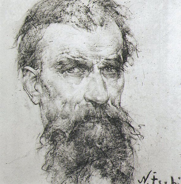 oldpainting:  Nicolai Fechin, charcoal drawing portrait by freeparking on Flickr.