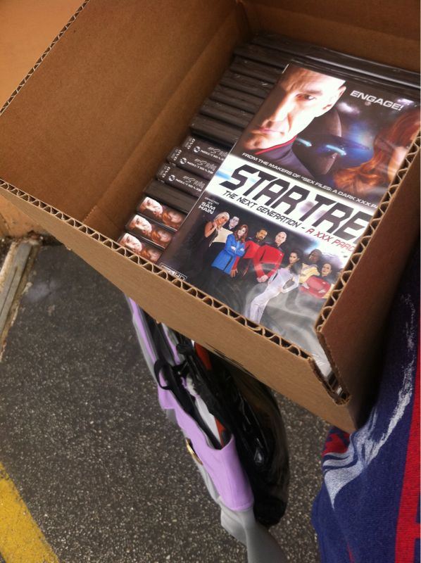 Just picked up a box of ST:TNGXXX DVDs aaaand my Troi costume! Yay! One more week