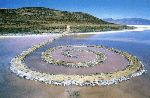 cavetocanvas:Spiral Jetty - Robert Smithson, 1970. Located in Great Salt Lake, Utah, United States.