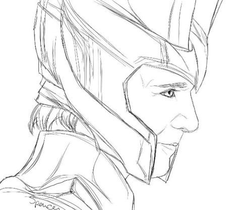 Printable Loki coloring page Avengers 