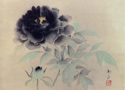 iamjapanese: Gyoshu Hayami（速水御舟 Japanese, 1894-1935） Black Peonies  牡丹花（黒牡丹） 1934