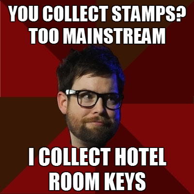 hipsterdcook: This was based on this interview. [Top: YOU COLLECT STAMPS? TOO MAINSTREAM Bottom: I C