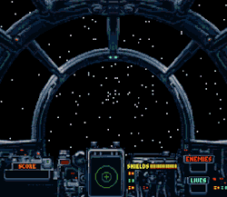 star-wars-nerd:  retrostarwars:  gameandgraphics:  The Fastest Hunk of Junk in the Galaxy. Millenium Falcon and Hyperspace from Super Star Wars: The Empire Strikes Back - Super Nintendo, 1993. [ More Star Wars posts in Game &amp; Graphics ]   It’s