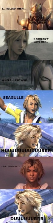 pennywise-kun: ao-no-exorcist: theworldendsatonepiece: Love Tidus The tragedies of each FF