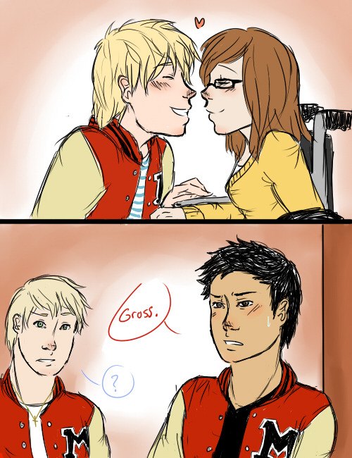 Brad, Santiago, Quill, and Ariel based on this post: http://caramelbutts.tumblr.com/post/5564271900 Quick doodle. :D