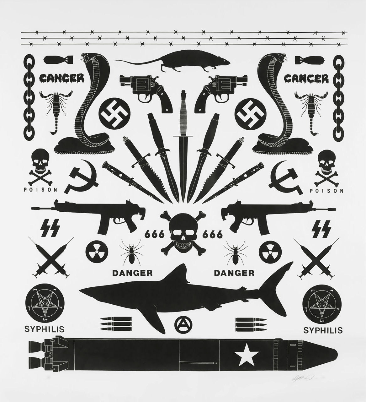 Bad screenprint by Ashley Bickerton, 1988