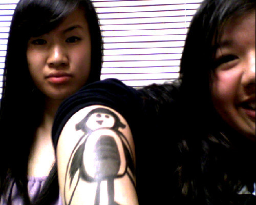 My cousin Maya, and the bird with ears she drew. LOLOLOL