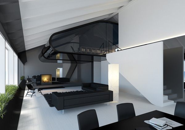 homedesigning:  Black, white and suave. 