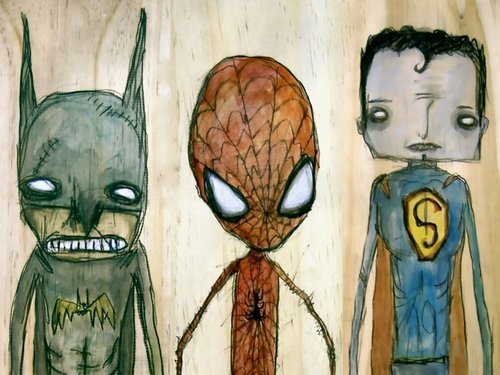 one day, piderman meets baman. they fall in love.
