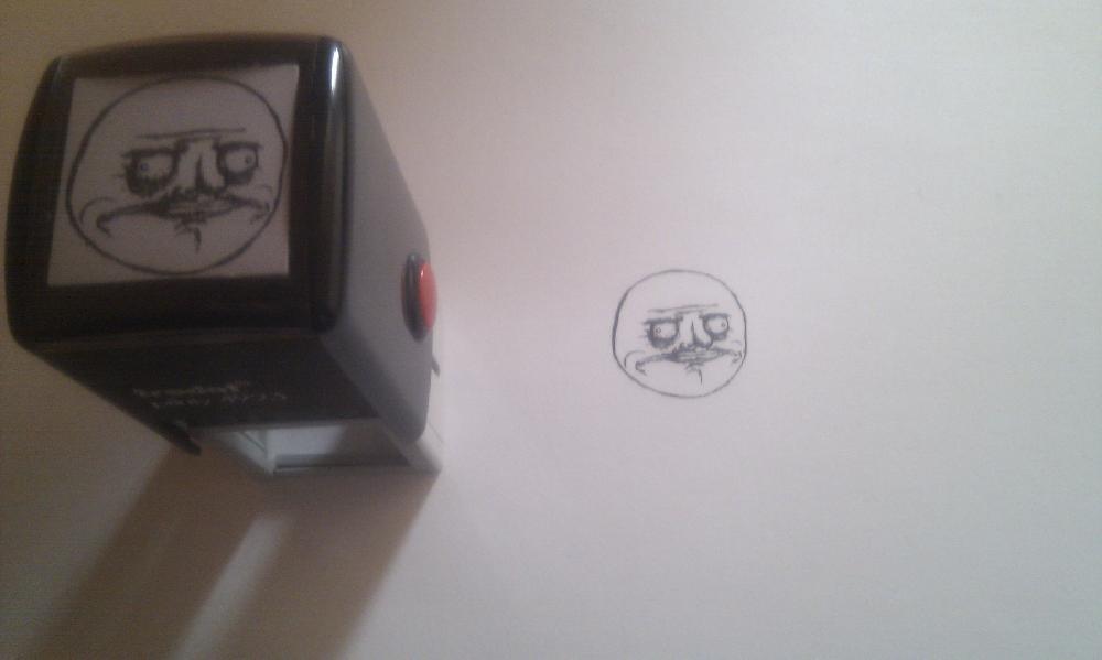 Now why didn&rsquo;t I think of that? I need to get me a whole meme-face stamper