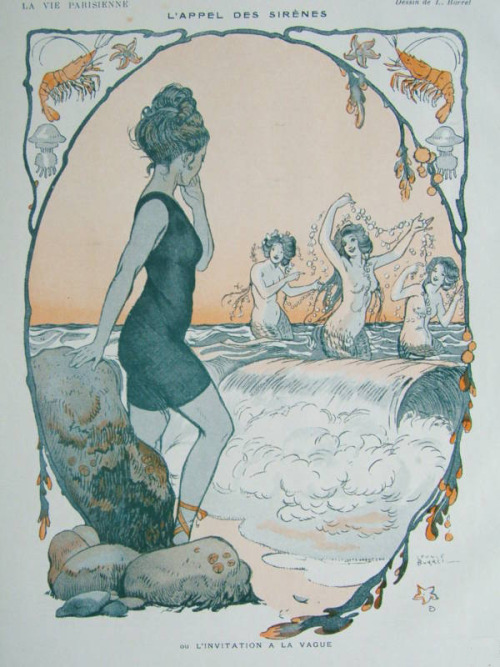 cassandrashipsit:drakecaperton:L'appel des Sirenes, by BurrelLa Vie ParisienneLesbian mermaids are m