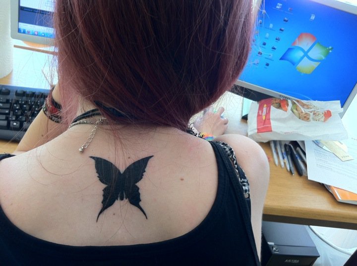 fuckyeahtattoos:  My new baby. It’s the “black butterfly” of the band ASP.