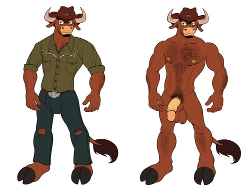 punkassweasel:  New character I’m working on named Rod Cook. He’s a cowboy. His boyfriend is a scraggly rabbit named Jack.  Always up for more country and western characters by punkassweasel and his man.