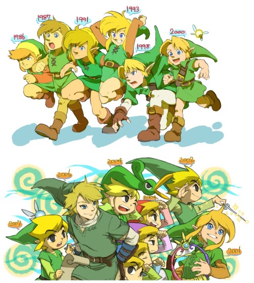 empa:  -wheatley-:  majorasbitch:  this is brilliant.  I never truly realize how different Twilight Princess Link is from the others until something like this lol  linku linku so cute  i like the first years of link the best