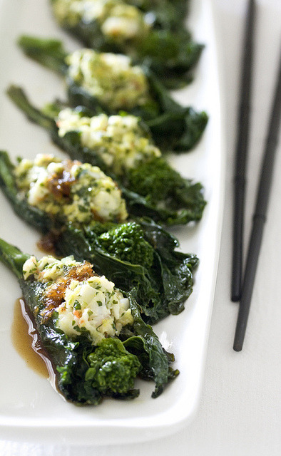 gettingahealthybody:   Shrimp Stuffed Broccoli Rabe  Never seen more tempting picture of vegetable b