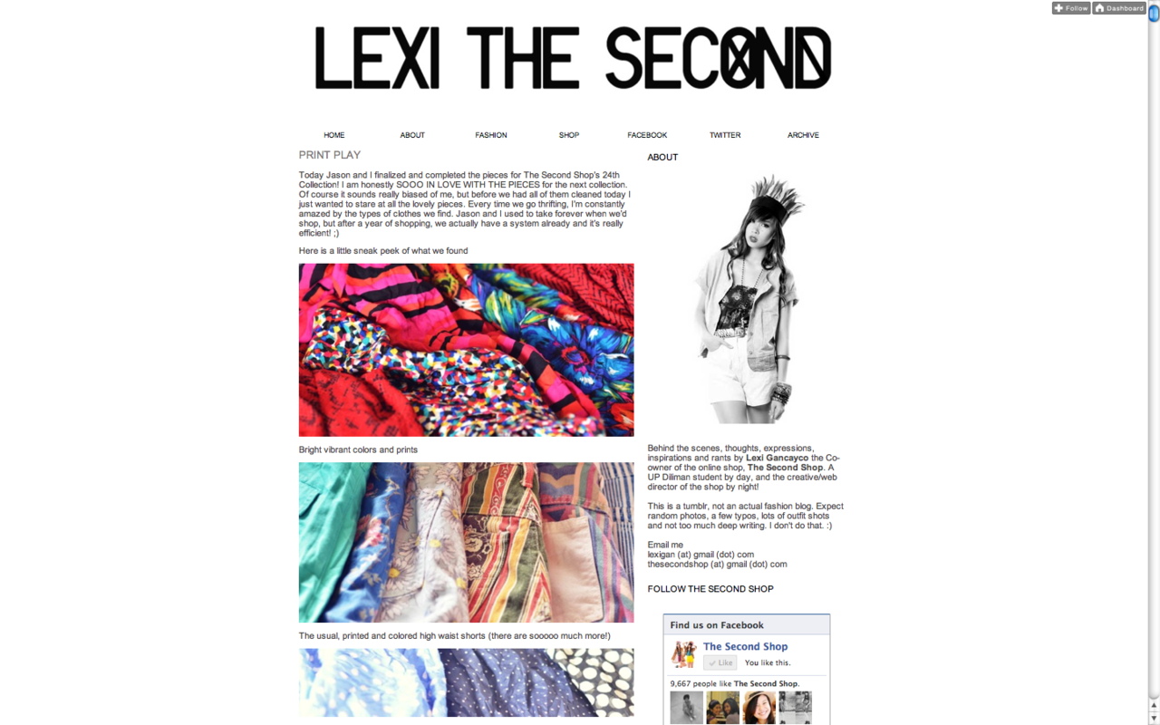 Finally! Lexi is finally done revamping her blog. I made her a simple Tumblr theme, exclusively just for her. :)
Lexi Gancayco
http://lexithesecond.tumblr.com