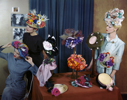 chapeaus de fleurs:  While straw and felt supplies shrank, Americans milliners discovered that 