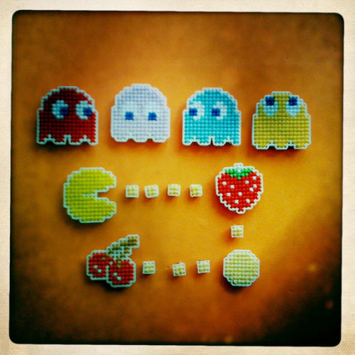 it8bit:  8-bit Pacman Magnets Set of 8 magnets, including 4 ghosts, Pacman, a strawberry, cherries, and a power pellet! Available at ilikestuffs. 