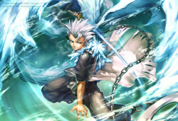 rollomortal:  Hitsugaya Toushiro with Daiguren Hyörinmaru  I can’t wait to see him post time-skip. Or, 100 yrs in the future.  