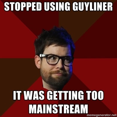 hipsterdcook: [Top: STOPPED USING GUYLINER Bottom: IT WAS GETTING TOO MAINSTREAM]