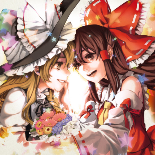 Marisa and ReimuArtist is from pixivhttp://www.pixiv.net/member.php?id=280282