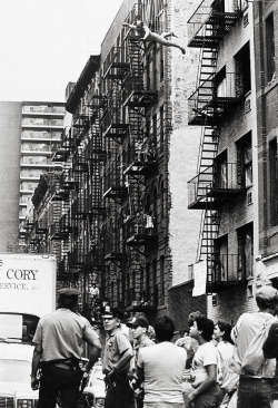 Street Suspension Performance By Stelarc, Shot By Toya, Ny 1984