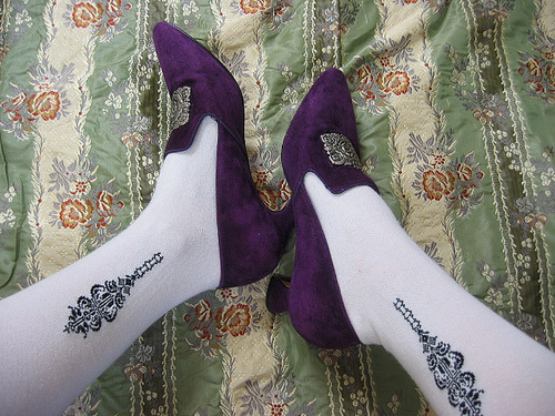WANTclocked stockings + pumps (by lisaswehla)