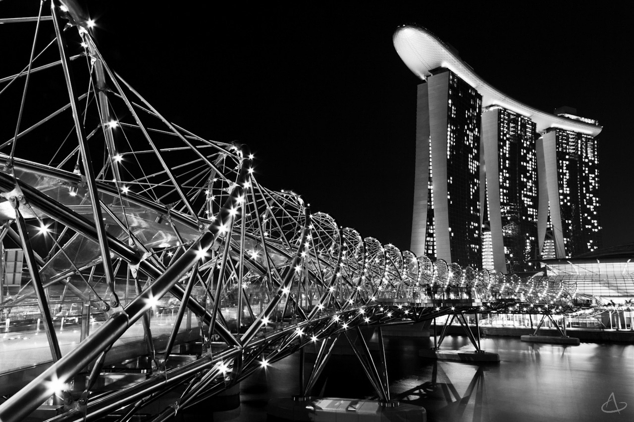black-and-white:  spiral bridge | by iTAQ 