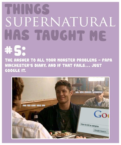 Things that Supernatural Has Taught Me.