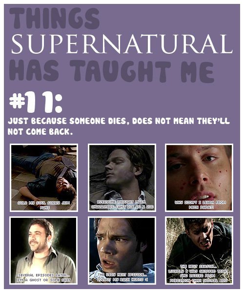 Things that Supernatural Has Taught Me.