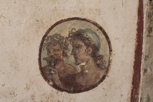 muralgirl:Here’s another detail of a painting in Pompeii I really like. I can’t tell if these are su