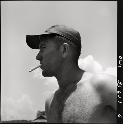 jonnodotcom:  July 1943: “Myrtle Beach, S.C. Air Service Command. Mobile chief  Technical Sergeant Vasile Choken, whose home is in Akron, Ohio. In  civilian life he drove a truck, ran a filling station and spent two  years in the Civilian Conservation