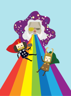 pinkie-pi:  inappropriatelyadorable:  Odin, Thor and Loki from Thor (2011 movie), Katamari-style ROYAL RAINBOOOOOOWWWWW  reblogging for @frankencunt 