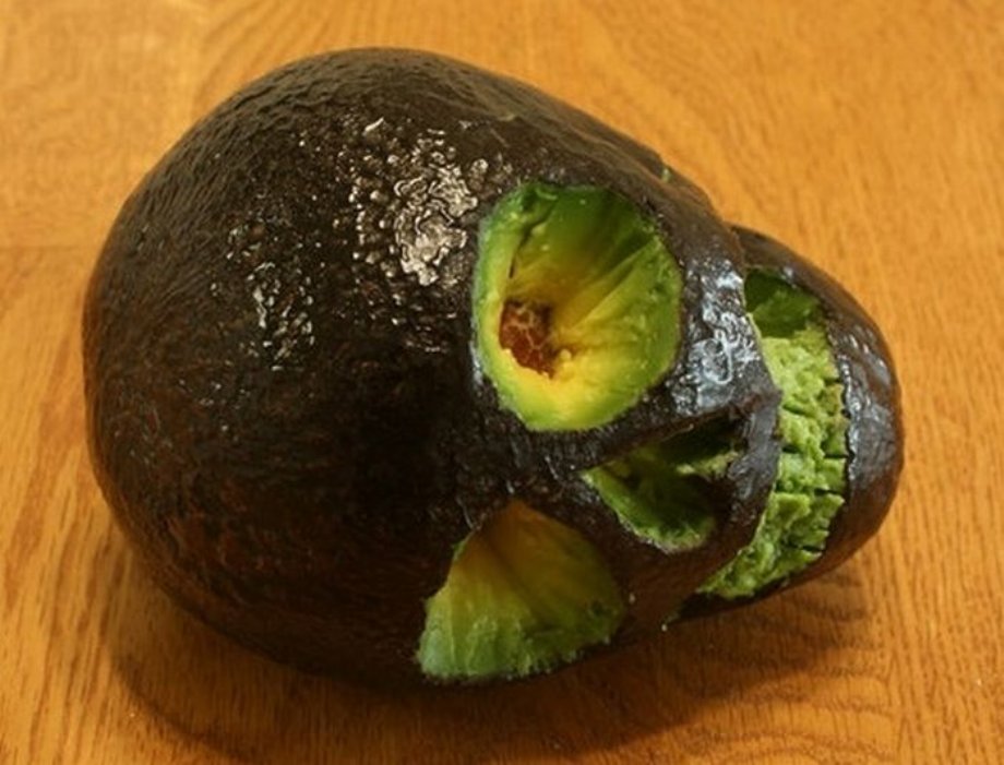 tunagobbler:  5pg:  avocado skull  Now, this is creative. 