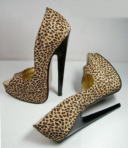 Animal print sky high heels