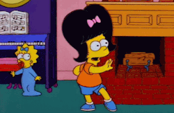fuckyeahspringfield:  dirtymemoirs asked:  Do you have a gif of Bart dancing in that black wig from the episode with John the gay guy?? 