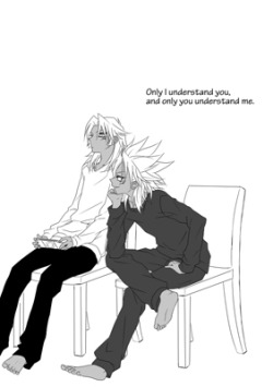 neoncarrotx3:  fuckyeahygodoujinshi:  Title: Without Dividend [Muhai] Artist: Kariya Rating: G Pairing: Yami Marik/Marik Size: Pages - 13 pages. About 600 x 851 pixels. Download - 2.3 MB English translation by Budiamond Download Links: - Megaupload