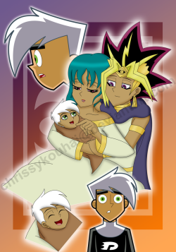 fuckyeahterribleocs:  This is from the creator as that Carrie Angel Danny Phantom OC, so this shouldn’t come as a surprise. This was too ridiculous to not share. This is supposed to be a crossover picture between Yugioh and Danny Phantom, wherein another